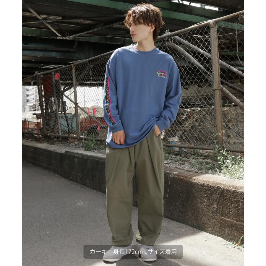 イージーパンツ メンズ バルーン ワイド ストレッチ チノパンツ タックパンツ ゆったり 大きめ カジュアル シンプル ベーシック 大人 アメカジ スケーター | improves | 20