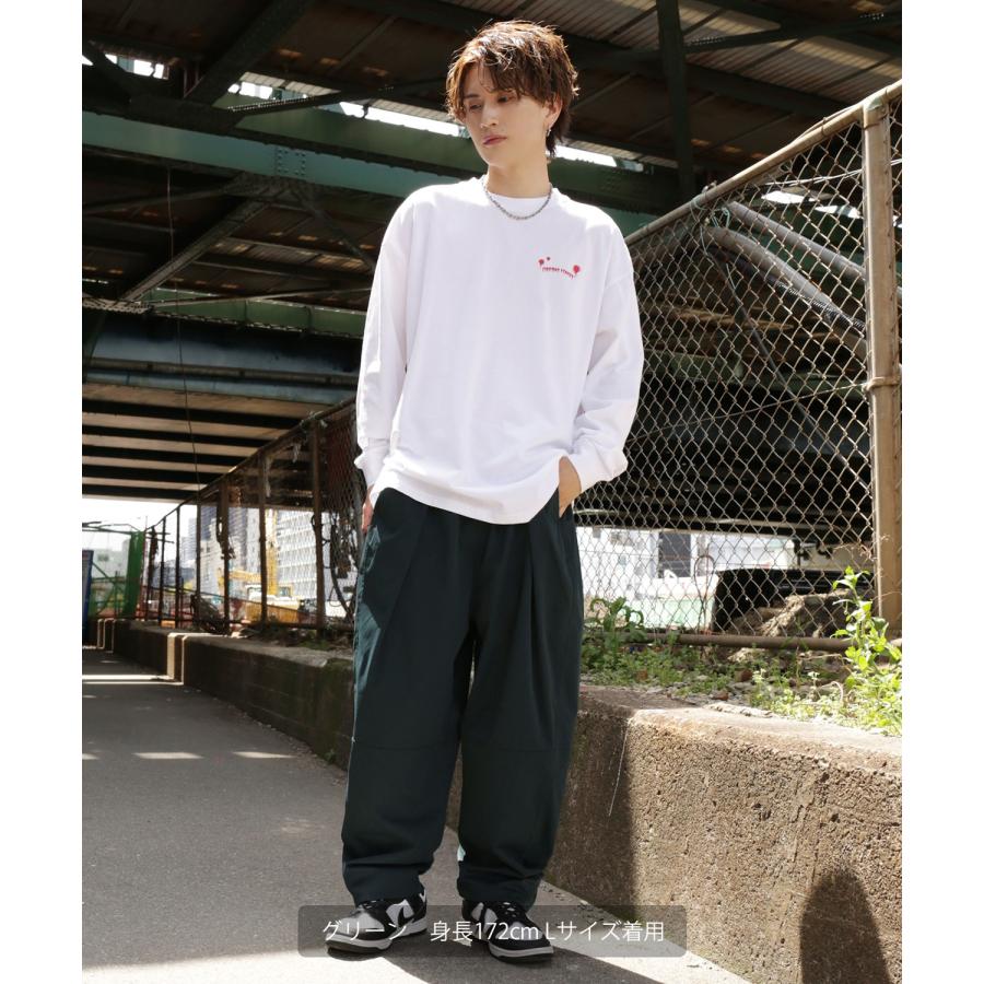 イージーパンツ メンズ バルーン ワイド ストレッチ チノパンツ タックパンツ ゆったり 大きめ カジュアル シンプル ベーシック 大人 アメカジ スケーター | improves | 22