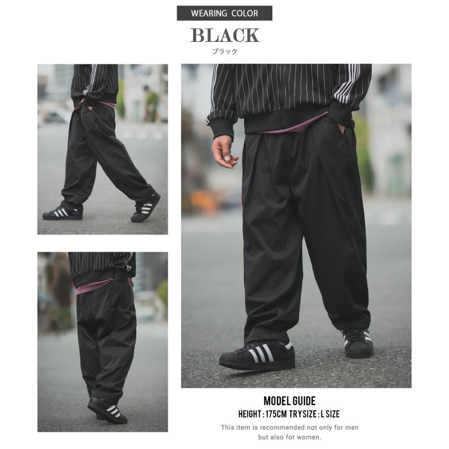 イージーパンツ メンズ バルーン ワイド ストレッチ チノパンツ タックパンツ ゆったり 大きめ カジュアル シンプル ベーシック 大人 アメカジ スケーター | improves | 10