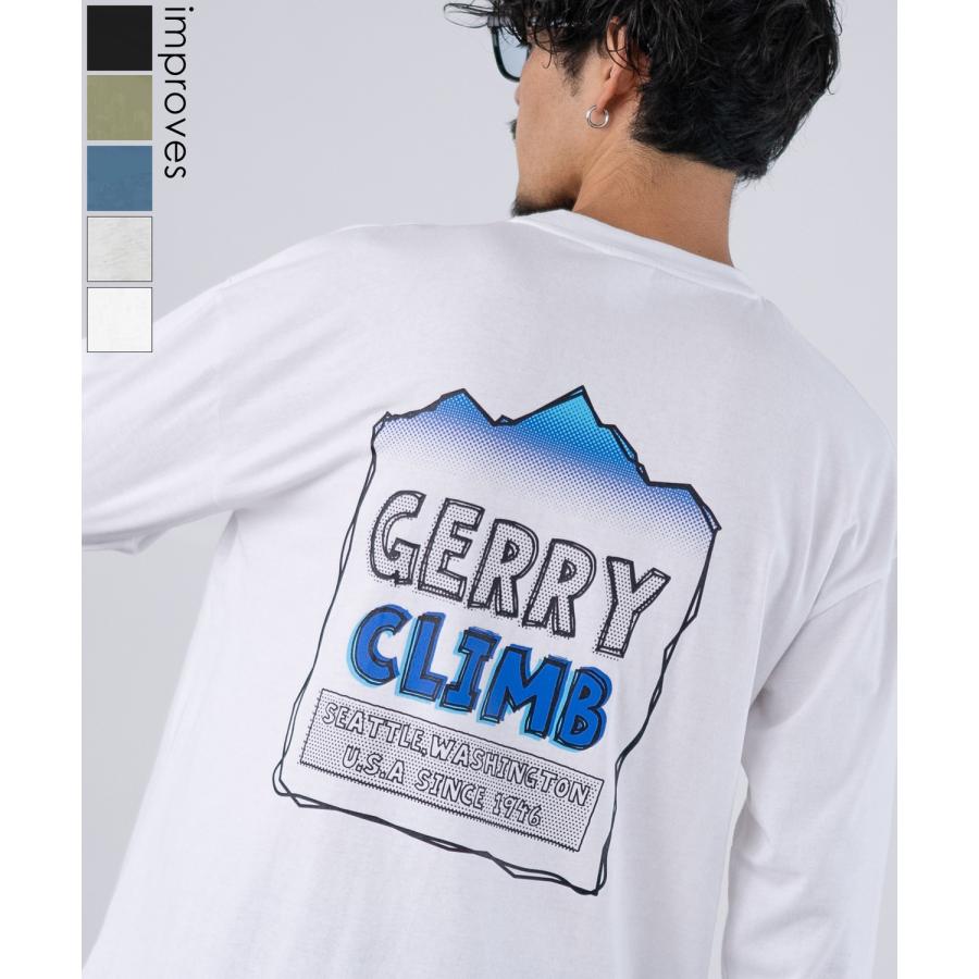 長袖Tシャツ メンズ GERRY ジェリー 別注プリント ロンT カットソー バックプリント ワンポイントプリント アウトドア ストリート アメカジ | GERRY