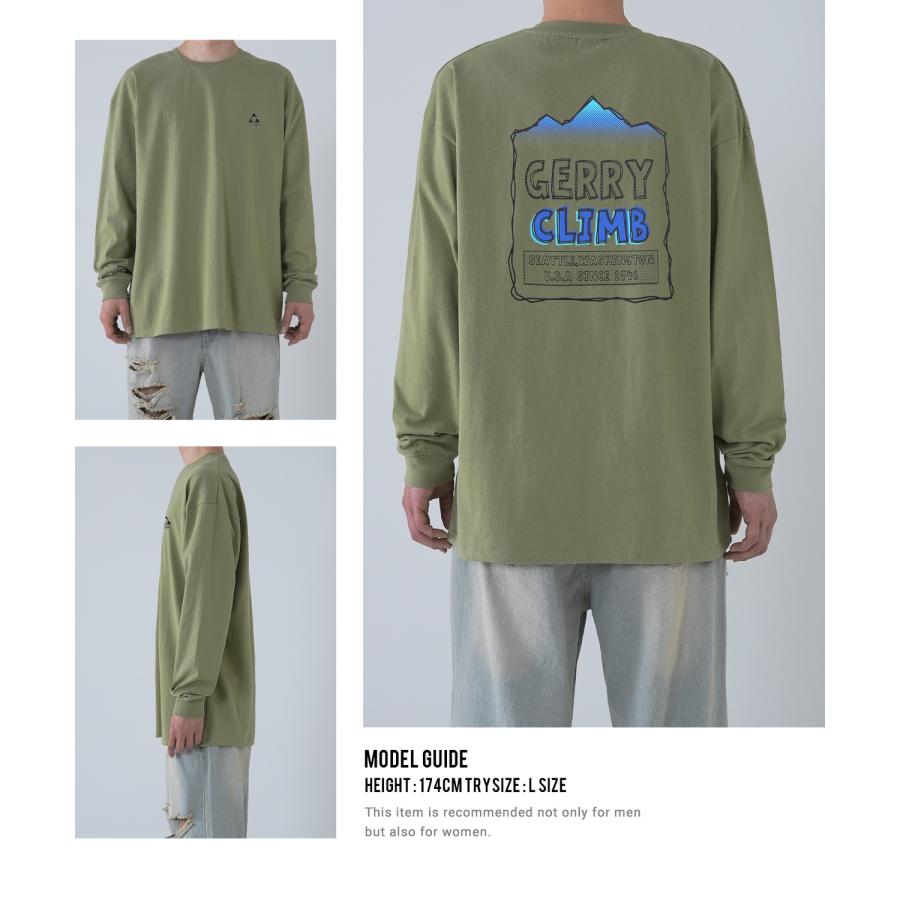 長袖Tシャツ メンズ GERRY ジェリー 別注プリント ロンT カットソー バックプリント ワンポイントプリント アウトドア ストリート アメカジ | GERRY | 23