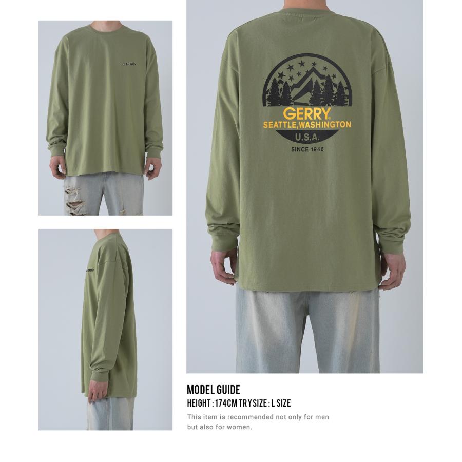 長袖Tシャツ メンズ GERRY ジェリー 別注プリント ロンT カットソー バックプリント ワンポイントプリント アウトドア ストリート アメカジ | GERRY | 23