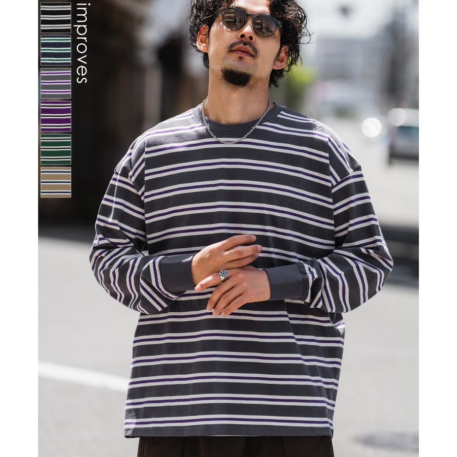 MACHATT】ボーダーロンT ブラック ボーダー柄 ロングスリーブTシャツ