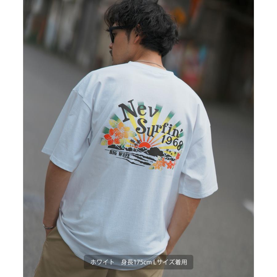 半袖Tシャツ メンズ NEV SURF ネブサーフ 別注 モーニンググロウ プリント カットソー 大きめ アメカジ カジュアル サーフ サーファー ストリート 西海岸 | improves | 05