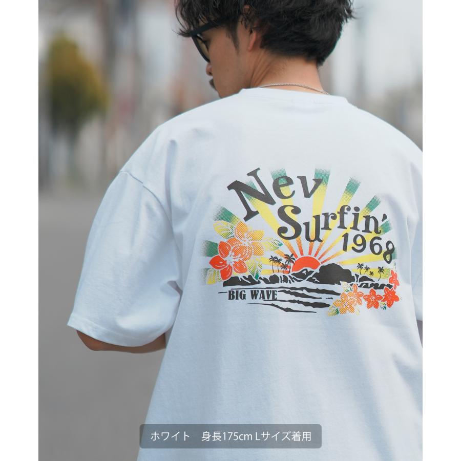 半袖Tシャツ メンズ NEV SURF ネブサーフ 別注 モーニンググロウ プリント カットソー 大きめ アメカジ カジュアル サーフ サーファー ストリート 西海岸 | improves | 06