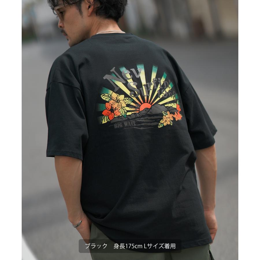 半袖Tシャツ メンズ NEV SURF ネブサーフ 別注 モーニンググロウ プリント カットソー 大きめ アメカジ カジュアル サーフ サーファー ストリート 西海岸 | improves | 08