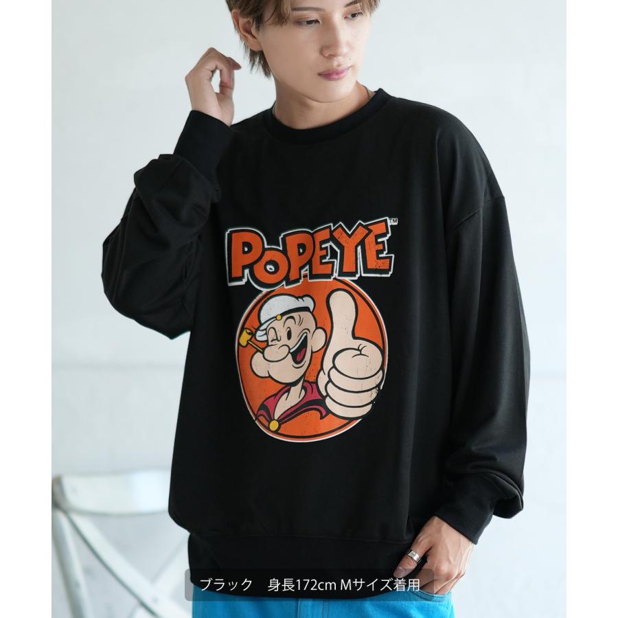 トレーナー メンズ POPEYE ポパイ グラフィック プリント スウェット オーバーサイズ 大きめ アメカジ カジュアル スケーター ストリート 韓国ファッション | improves | 16