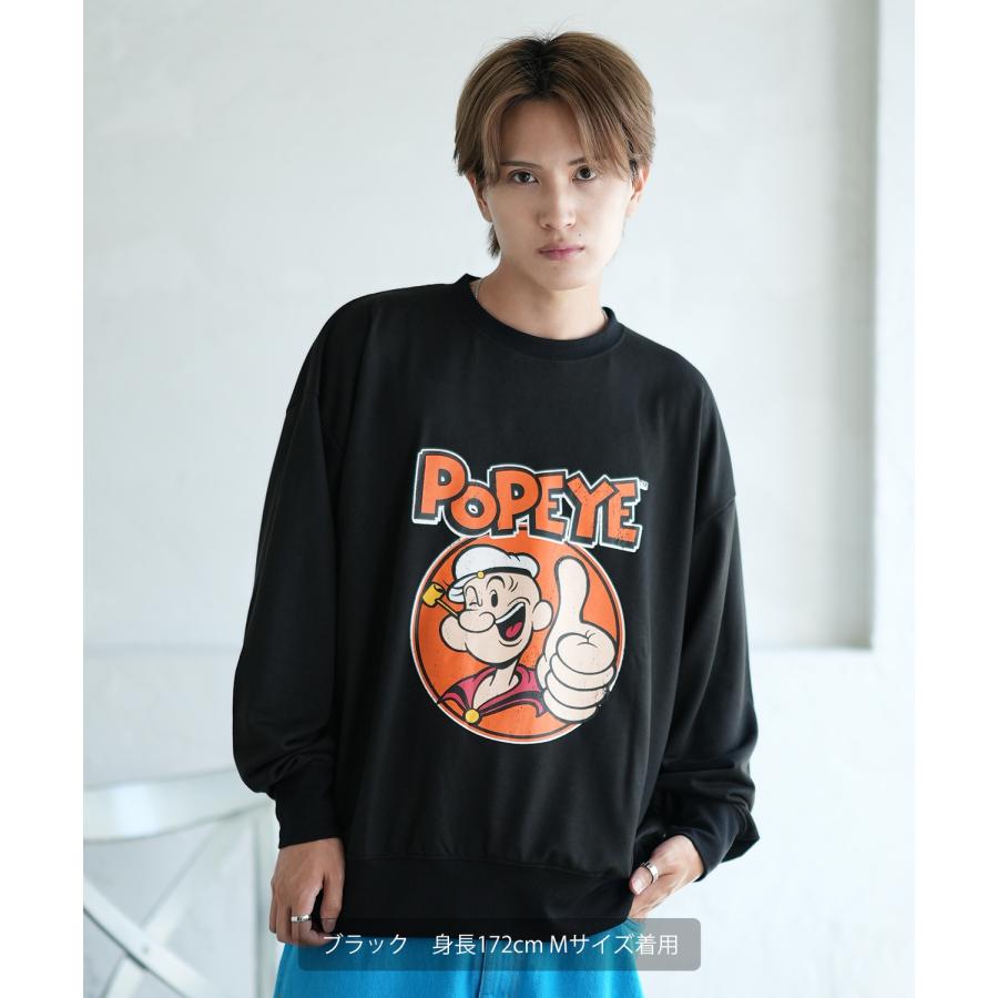 トレーナー メンズ POPEYE ポパイ グラフィック プリント スウェット オーバーサイズ 大きめ アメカジ カジュアル スケーター ストリート 韓国ファッション | improves | 17