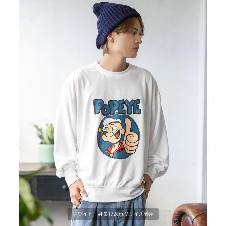 トレーナー メンズ POPEYE ポパイ グラフィック プリント スウェット オーバーサイズ 大きめ アメカジ カジュアル スケーター ストリート 韓国ファッション | improves | 05