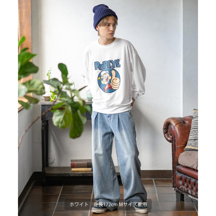 トレーナー メンズ POPEYE ポパイ グラフィック プリント スウェット オーバーサイズ 大きめ アメカジ カジュアル スケーター ストリート 韓国ファッション | improves | 07