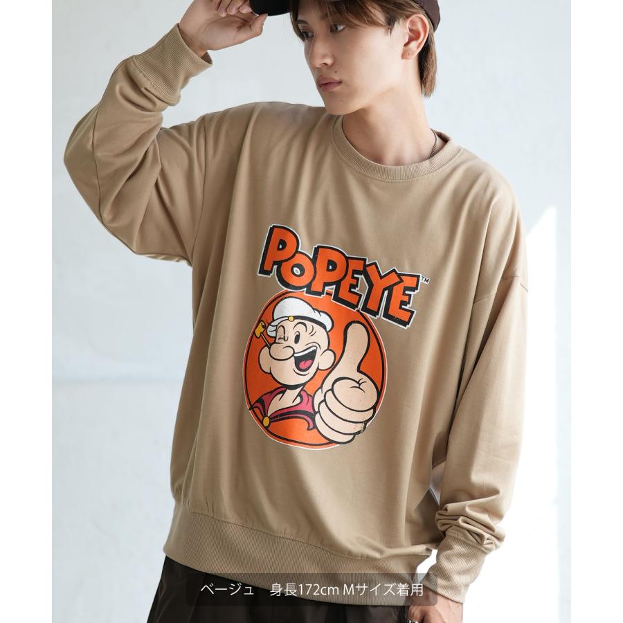 トレーナー メンズ POPEYE ポパイ グラフィック プリント スウェット オーバーサイズ 大きめ アメカジ カジュアル スケーター ストリート 韓国ファッション | improves | 08