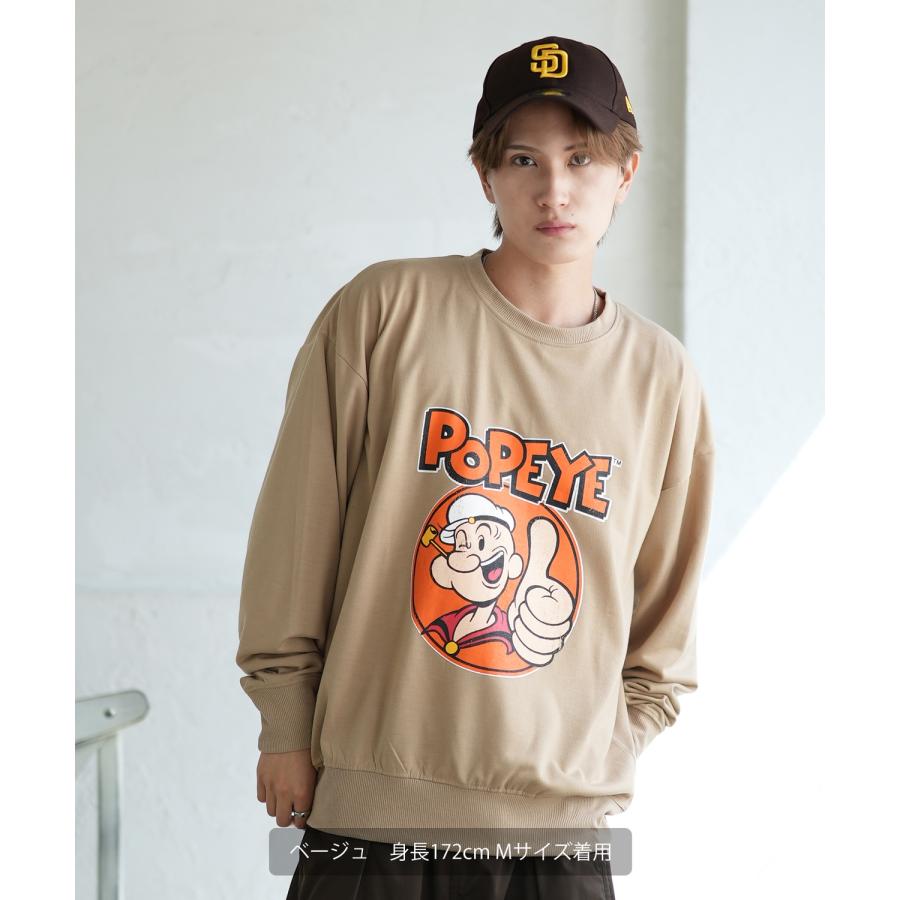 トレーナー メンズ POPEYE ポパイ グラフィック プリント スウェット オーバーサイズ 大きめ アメカジ カジュアル スケーター ストリート 韓国ファッション | improves | 09