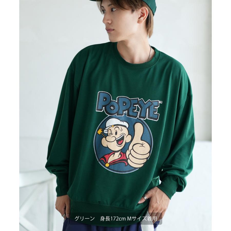 トレーナー メンズ POPEYE ポパイ グラフィック プリント スウェット オーバーサイズ 大きめ アメカジ カジュアル スケーター ストリート 韓国ファッション | improves | 12