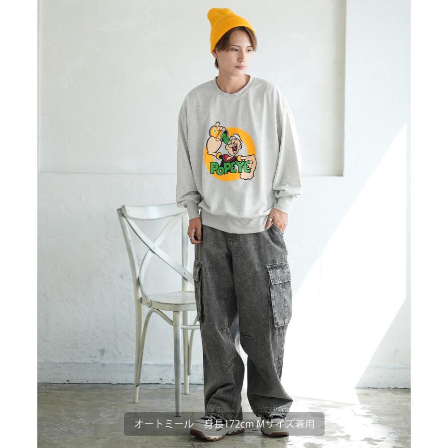 トレーナー メンズ POPEYE ポパイ グラフィック プリント スウェット オーバーサイズ 大きめ アメカジ カジュアル スケーター ストリート 韓国ファッション | improves | 11
