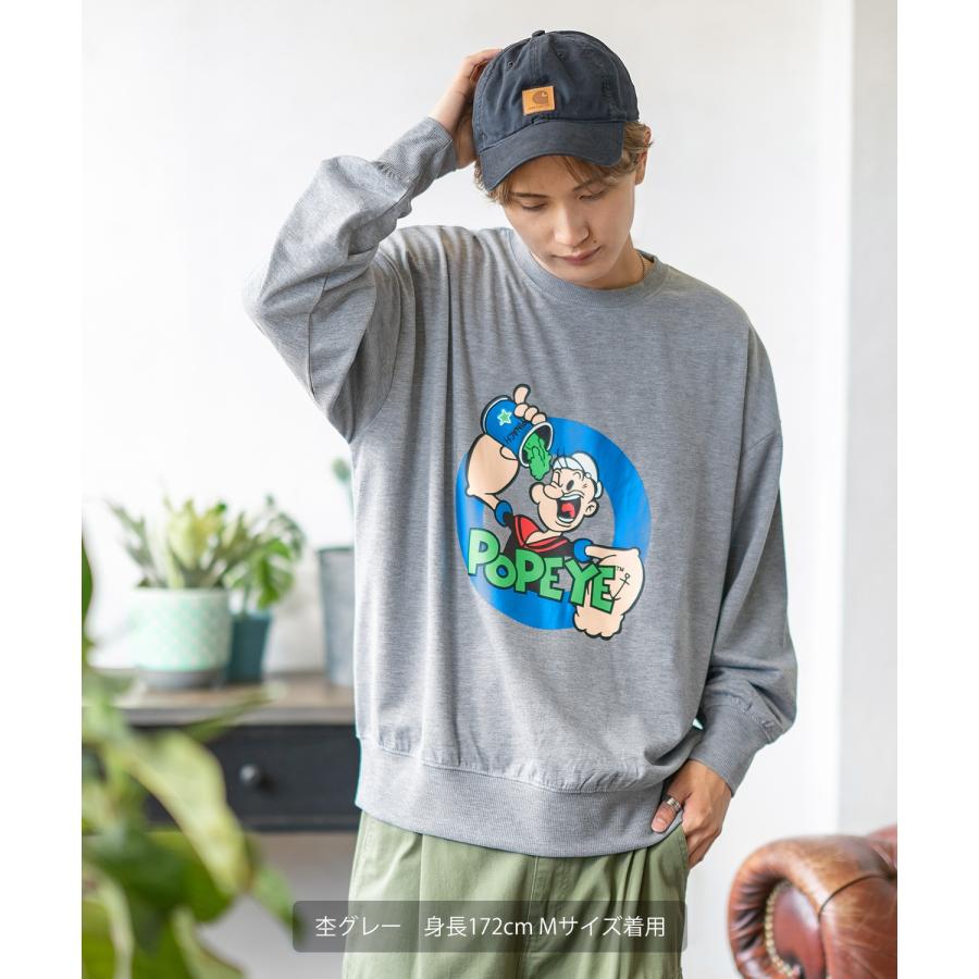 トレーナー メンズ POPEYE ポパイ グラフィック プリント スウェット オーバーサイズ 大きめ アメカジ カジュアル スケーター ストリート 韓国ファッション | improves | 13