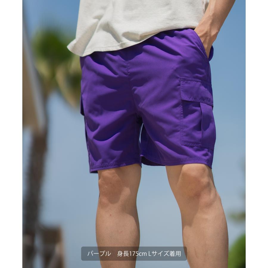 ショートパンツ メンズ ポリタフタ カーゴパンツ ハーフパンツ ショーツ スイミングショーツ 水着 アメカジ カジュアル サーフ サーファー ストリート 西海岸 | improves | 18