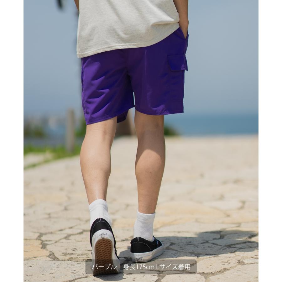 ショートパンツ メンズ ポリタフタ カーゴパンツ ハーフパンツ ショーツ スイミングショーツ 水着 アメカジ カジュアル サーフ サーファー ストリート 西海岸 | improves | 19