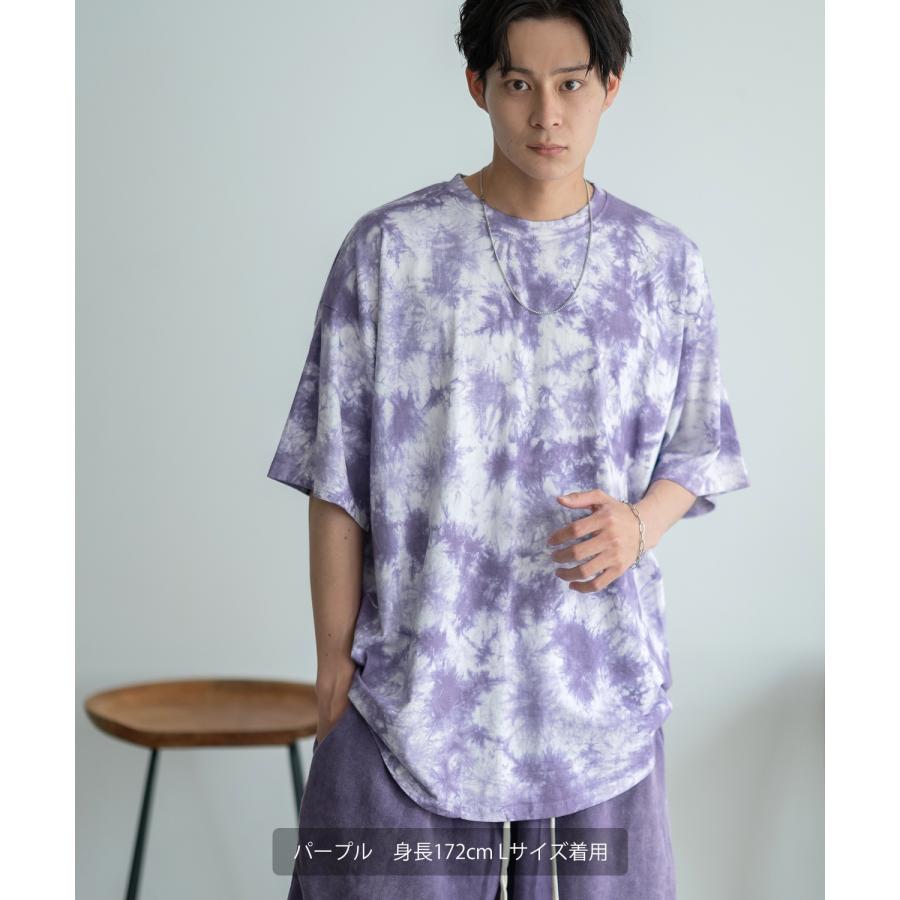 半袖Tシャツ メンズ タイダイ柄 カットソー クルーネック オーバーサイズ 大きいサイズ ゆったり カジュアル ストリート スケーター 韓国 | improves | 14