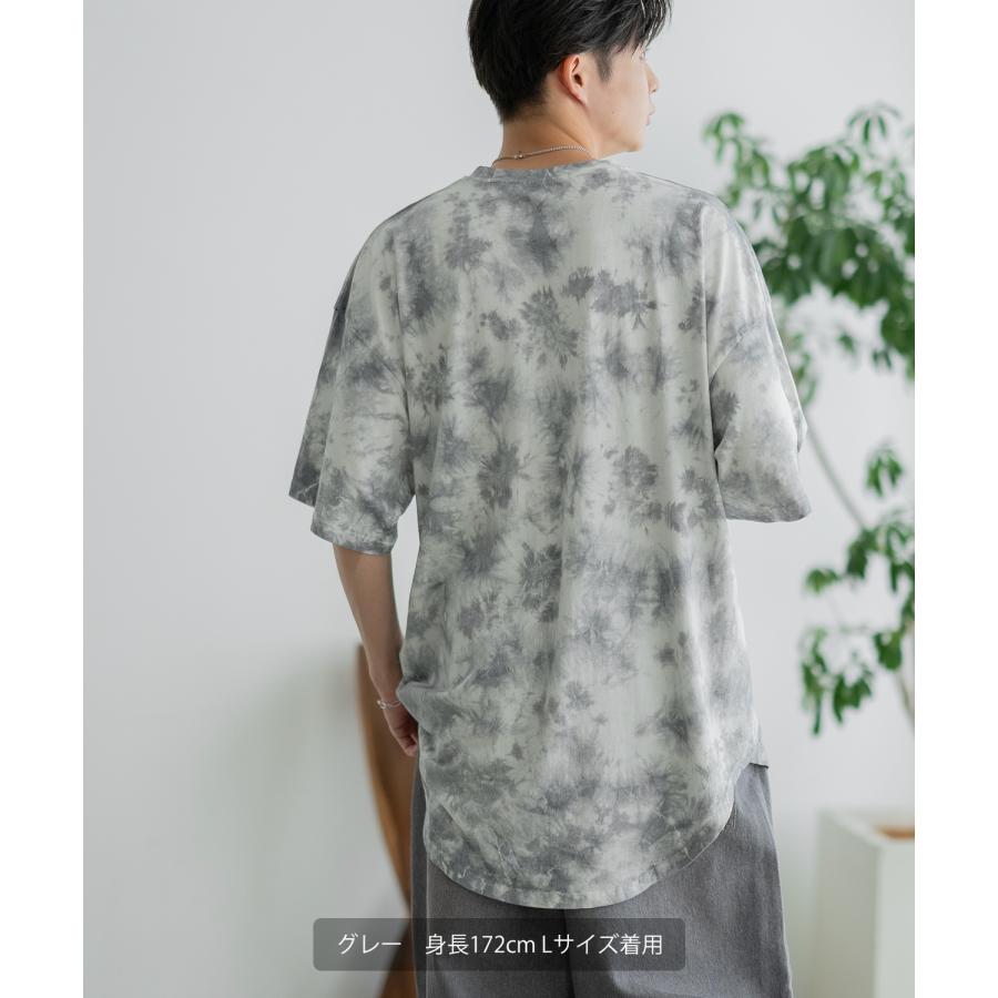 半袖Tシャツ メンズ タイダイ柄 カットソー クルーネック オーバーサイズ 大きいサイズ ゆったり カジュアル ストリート スケーター 韓国 | improves | 06