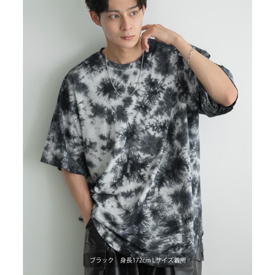 半袖Tシャツ メンズ タイダイ柄 カットソー クルーネック オーバーサイズ 大きいサイズ ゆったり カジュアル ストリート スケーター 韓国 | improves | 09