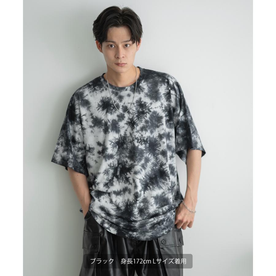 半袖Tシャツ メンズ タイダイ柄 カットソー クルーネック オーバーサイズ 大きいサイズ ゆったり カジュアル ストリート スケーター 韓国 | improves | 10