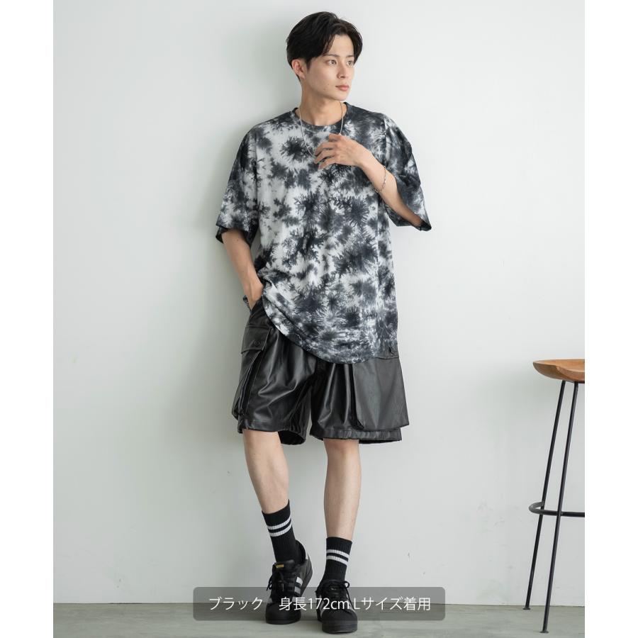 半袖Tシャツ メンズ タイダイ柄 カットソー クルーネック オーバーサイズ 大きいサイズ ゆったり カジュアル ストリート スケーター 韓国 | improves | 12