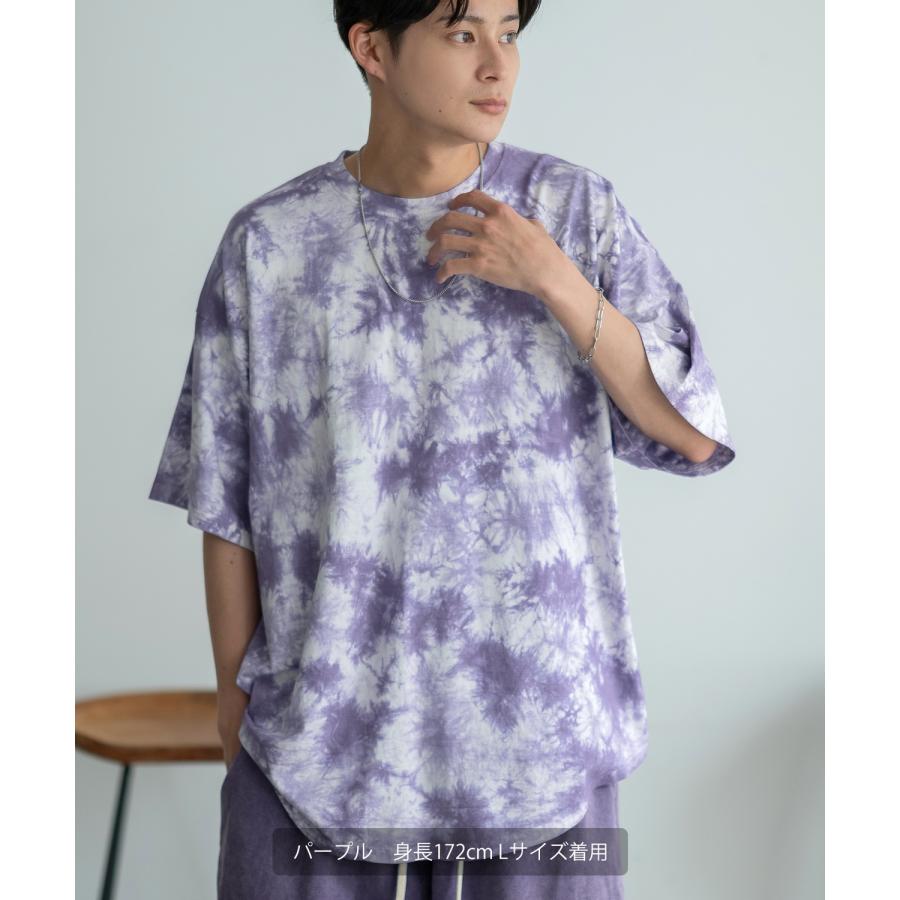 半袖Tシャツ メンズ タイダイ柄 カットソー クルーネック オーバーサイズ 大きいサイズ ゆったり カジュアル ストリート スケーター 韓国 | improves | 13