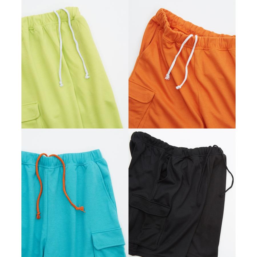 ショートパンツ メンズ レディース ネオンカラー ダンボール素材 カーゴパンツ 膝上丈 ハーフパンツ 総柄 アメカジ カジュアル サーフ ストリート 西海岸 | improves | 25