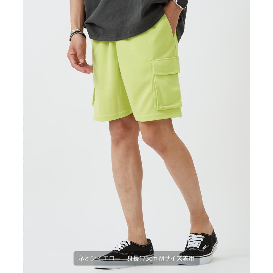 ショートパンツ メンズ レディース ネオンカラー ダンボール素材 カーゴパンツ 膝上丈 ハーフパンツ 総柄 アメカジ カジュアル サーフ ストリート 西海岸 | improves | 11