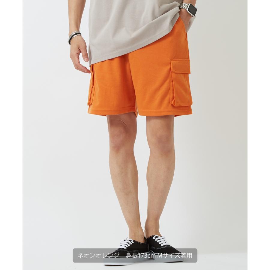 ショートパンツ メンズ レディース ネオンカラー ダンボール素材 カーゴパンツ 膝上丈 ハーフパンツ 総柄 アメカジ カジュアル サーフ ストリート 西海岸 | improves | 13