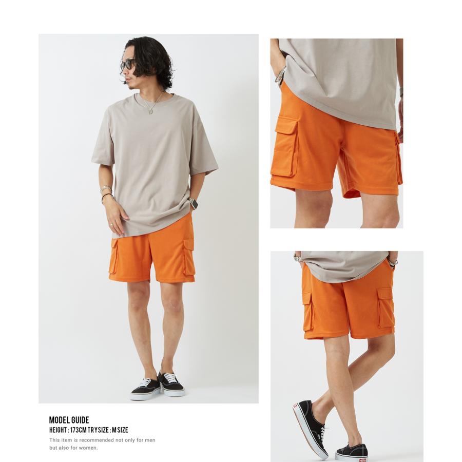 ショートパンツ メンズ レディース ネオンカラー ダンボール素材 カーゴパンツ 膝上丈 ハーフパンツ 総柄 アメカジ カジュアル サーフ ストリート 西海岸 | improves | 14