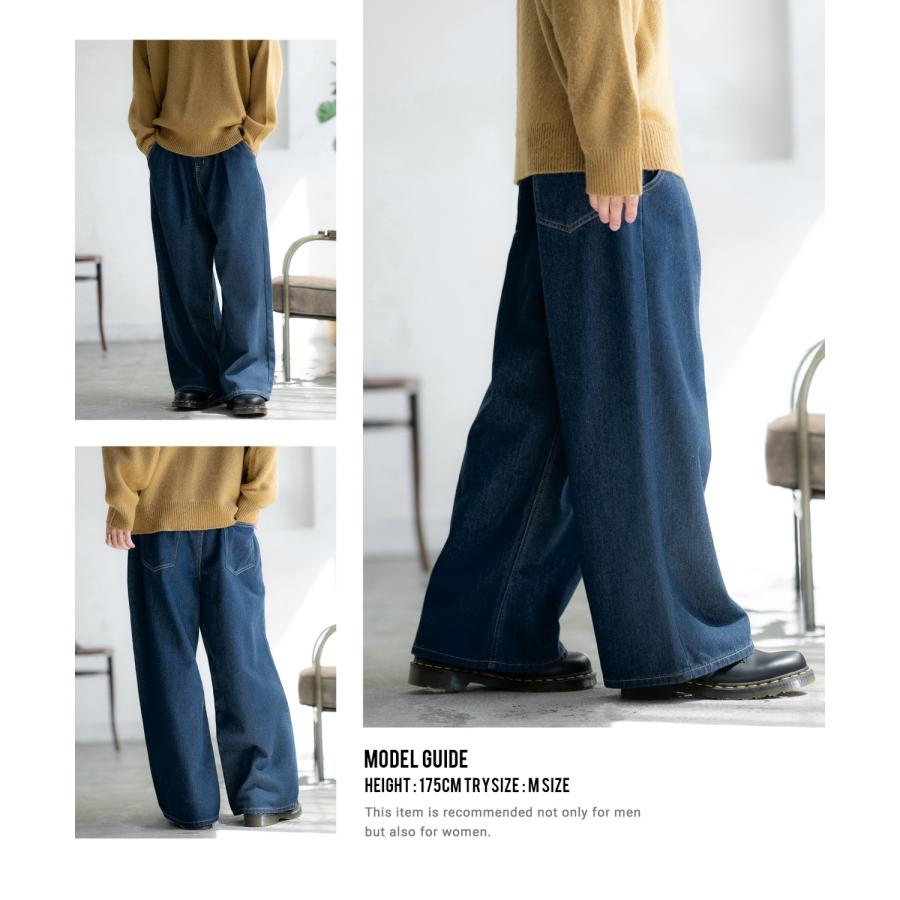 デニムパンツ メンズ ウォッシュ加工 ワイドパンツ カラーパンツ デニム ジーンズ アメカジ カジュアル ストリート スケーター 韓国ファッション | improves | 14