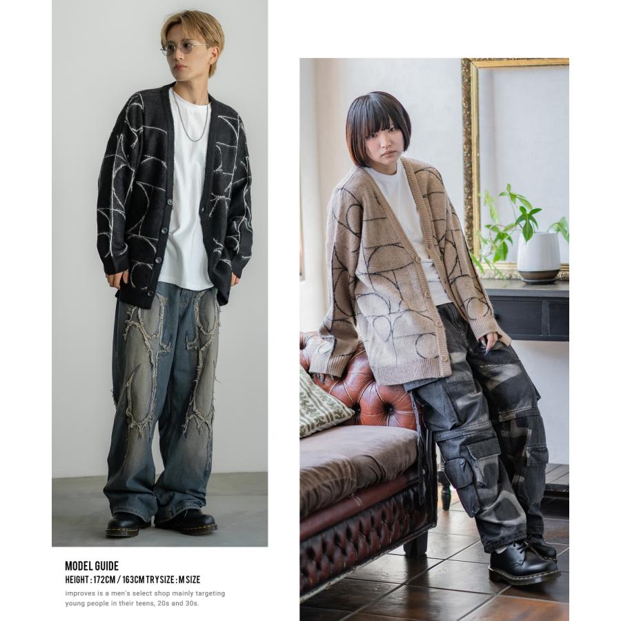 モヘアタッチニットカーディガン モヘア調ニット チェッカー柄 チェック柄 XL SUGGESTION 【20%OFFセール】 モヘアタッチ チェッカー柄 ニット