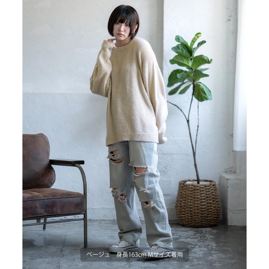 セーター メンズ フェザーヤーン クルーネックニット 無地 ボーダー 総柄 アメカジ カジュアル シンプル ストリート スケーター 韓国ファッション | improves | 23