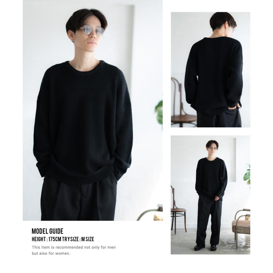 セーター メンズ ラーベン編み コットンニット クルーネックニット 無地 ボーダー 総柄 アメカジ カジュアル シンプル ストリート スケーター 韓国ファッション | improves | 18