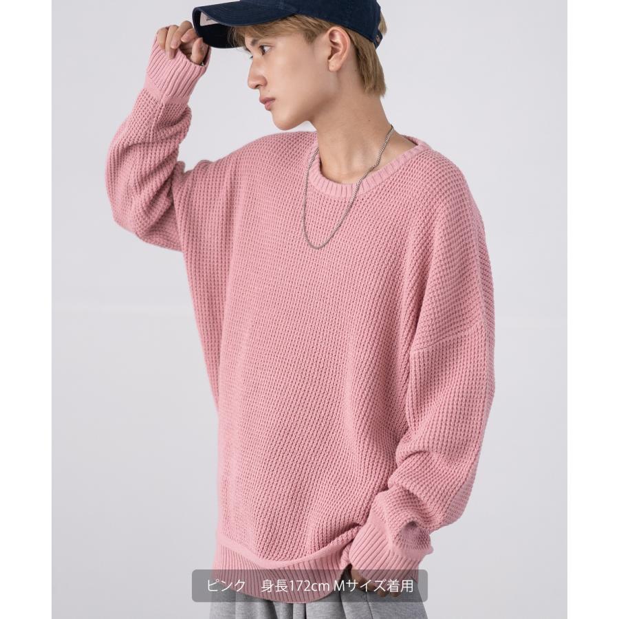 セーター メンズ ラーベン編み コットンニット クルーネックニット 無地 ボーダー 総柄 アメカジ カジュアル シンプル ストリート スケーター 韓国ファッション | improves | 19