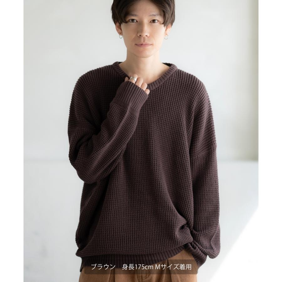 セーター メンズ ラーベン編み コットンニット クルーネックニット 無地 ボーダー 総柄 アメカジ カジュアル シンプル ストリート スケーター 韓国ファッション | improves | 21