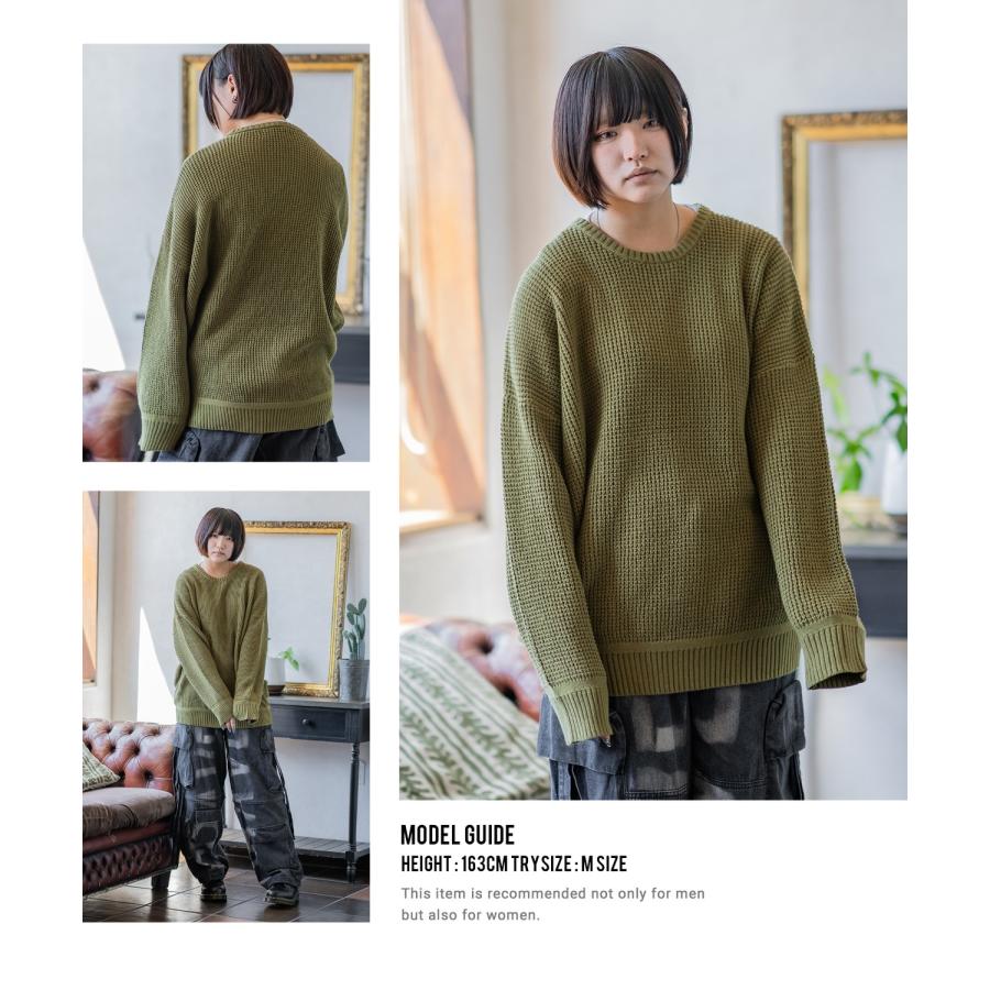 セーター メンズ ラーベン編み コットンニット クルーネックニット 無地 ボーダー 総柄 アメカジ カジュアル シンプル ストリート スケーター 韓国ファッション | improves | 16