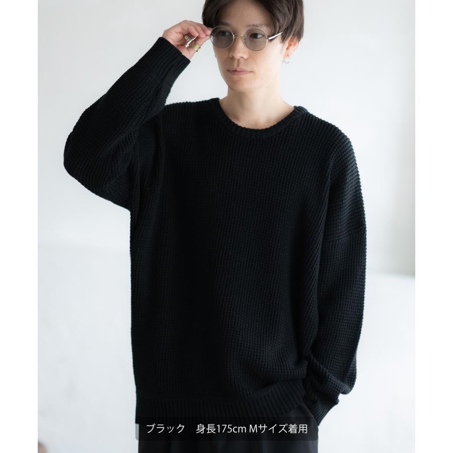 セーター メンズ ラーベン編み コットンニット クルーネックニット 無地 ボーダー 総柄 アメカジ カジュアル シンプル ストリート スケーター 韓国ファッション | improves | 17