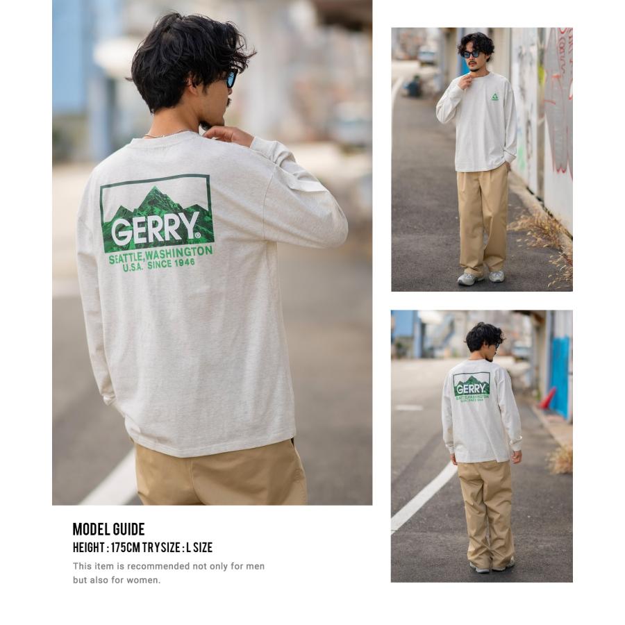 長袖Tシャツ メンズ GERRY ジェリー 別注プリント ロンT カットソー バックプリント ボックスロゴ アウトドア ストリート アメカジ 古着MIX ホワイト ブラック | GERRY | 17