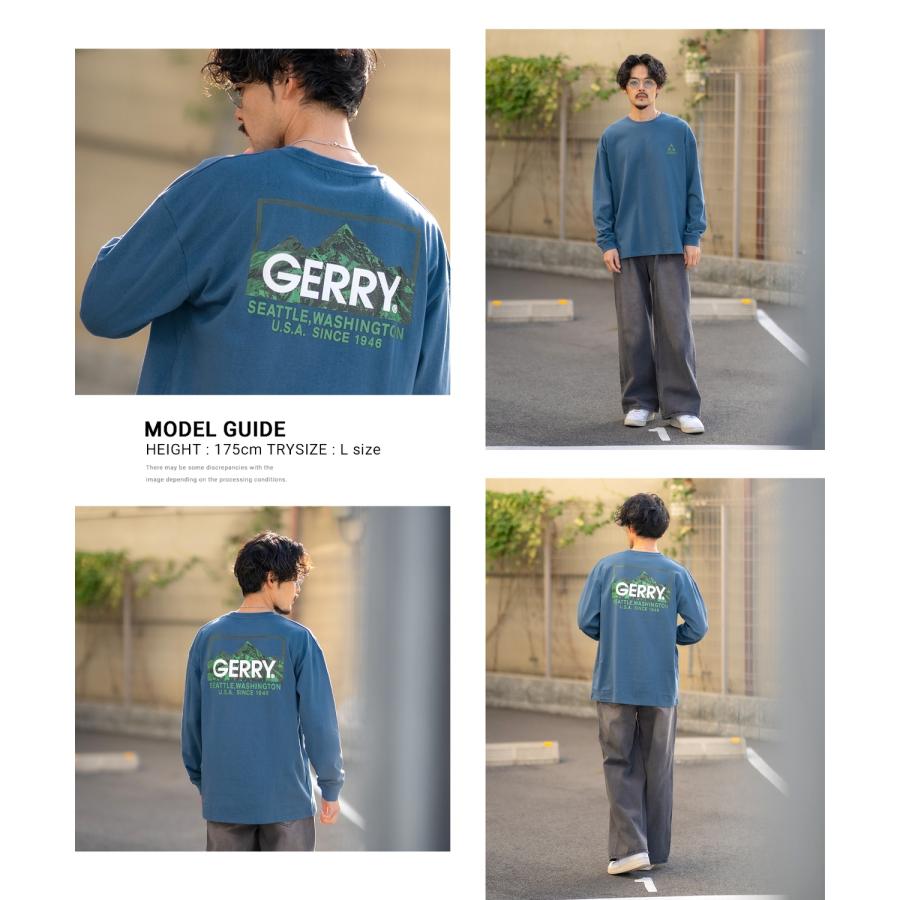 長袖Tシャツ メンズ GERRY ジェリー 別注プリント ロンT カットソー バックプリント ボックスロゴ アウトドア ストリート アメカジ 古着MIX ホワイト ブラック | GERRY | 22