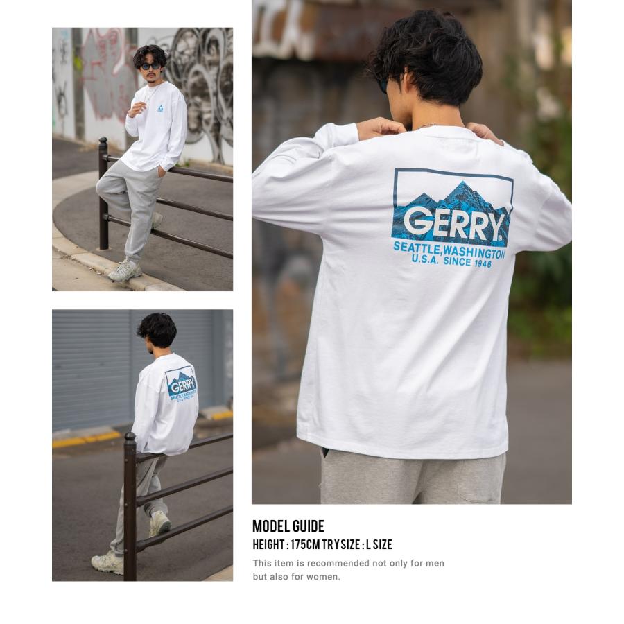 長袖Tシャツ メンズ GERRY ジェリー 別注プリント ロンT カットソー バックプリント ボックスロゴ アウトドア ストリート アメカジ 古着MIX ホワイト ブラック | GERRY | 08