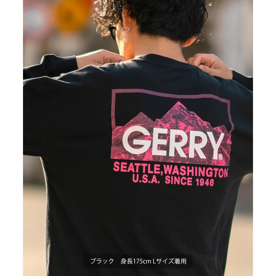 長袖Tシャツ メンズ GERRY ジェリー 別注プリント ロンT カットソー バックプリント ボックスロゴ アウトドア ストリート アメカジ 古着MIX ホワイト ブラック | GERRY | 10