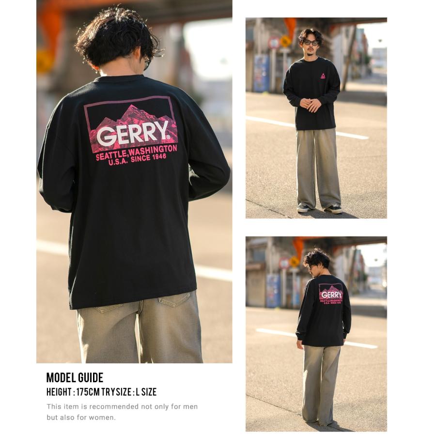 長袖Tシャツ メンズ GERRY ジェリー 別注プリント ロンT カットソー バックプリント ボックスロゴ アウトドア ストリート アメカジ 古着MIX ホワイト ブラック | GERRY | 11