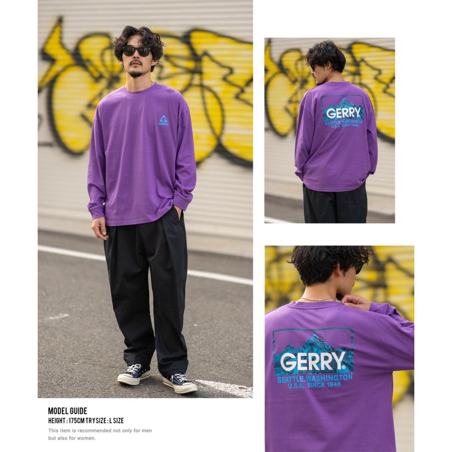 長袖Tシャツ メンズ GERRY ジェリー 別注プリント ロンT カットソー バックプリント ボックスロゴ アウトドア ストリート アメカジ 古着MIX ホワイト ブラック | GERRY | 14