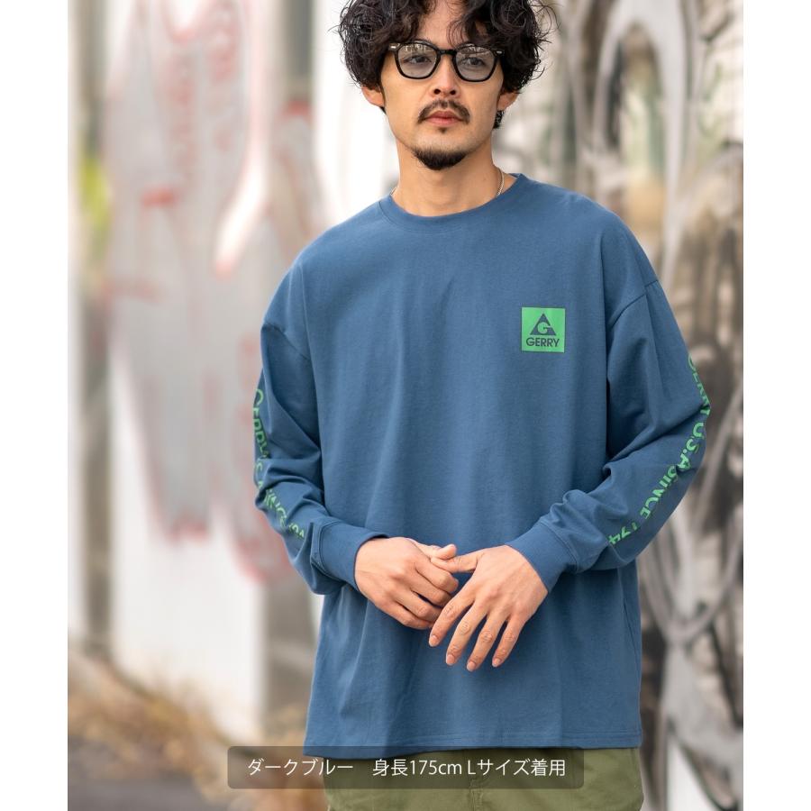 長袖Tシャツ メンズ GERRY ジェリー 別注プリント ロンT カットソー バックプリント スクエアロゴ アウトドア ストリート アメカジ 古着MIX ホワイト ブラック | GERRY | 18