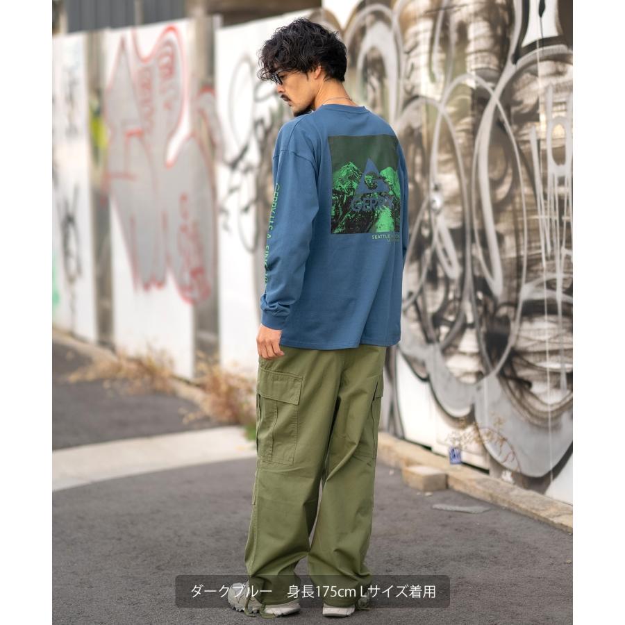 長袖Tシャツ メンズ GERRY ジェリー 別注プリント ロンT カットソー バックプリント スクエアロゴ アウトドア ストリート アメカジ 古着MIX ホワイト ブラック | GERRY | 19