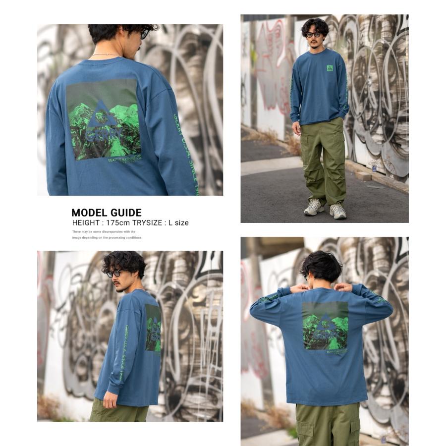 長袖Tシャツ メンズ GERRY ジェリー 別注プリント ロンT カットソー バックプリント スクエアロゴ アウトドア ストリート アメカジ 古着MIX ホワイト ブラック | GERRY | 20
