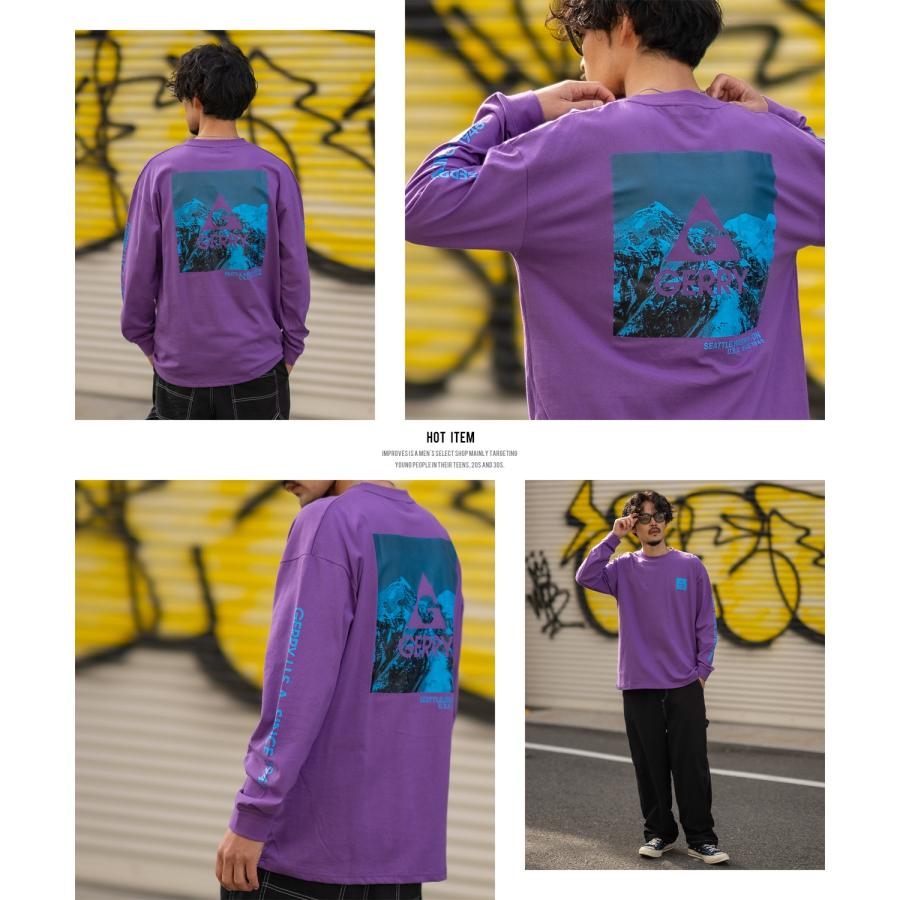 長袖Tシャツ メンズ GERRY ジェリー 別注プリント ロンT カットソー バックプリント スクエアロゴ アウトドア ストリート アメカジ 古着MIX ホワイト ブラック | GERRY | 22