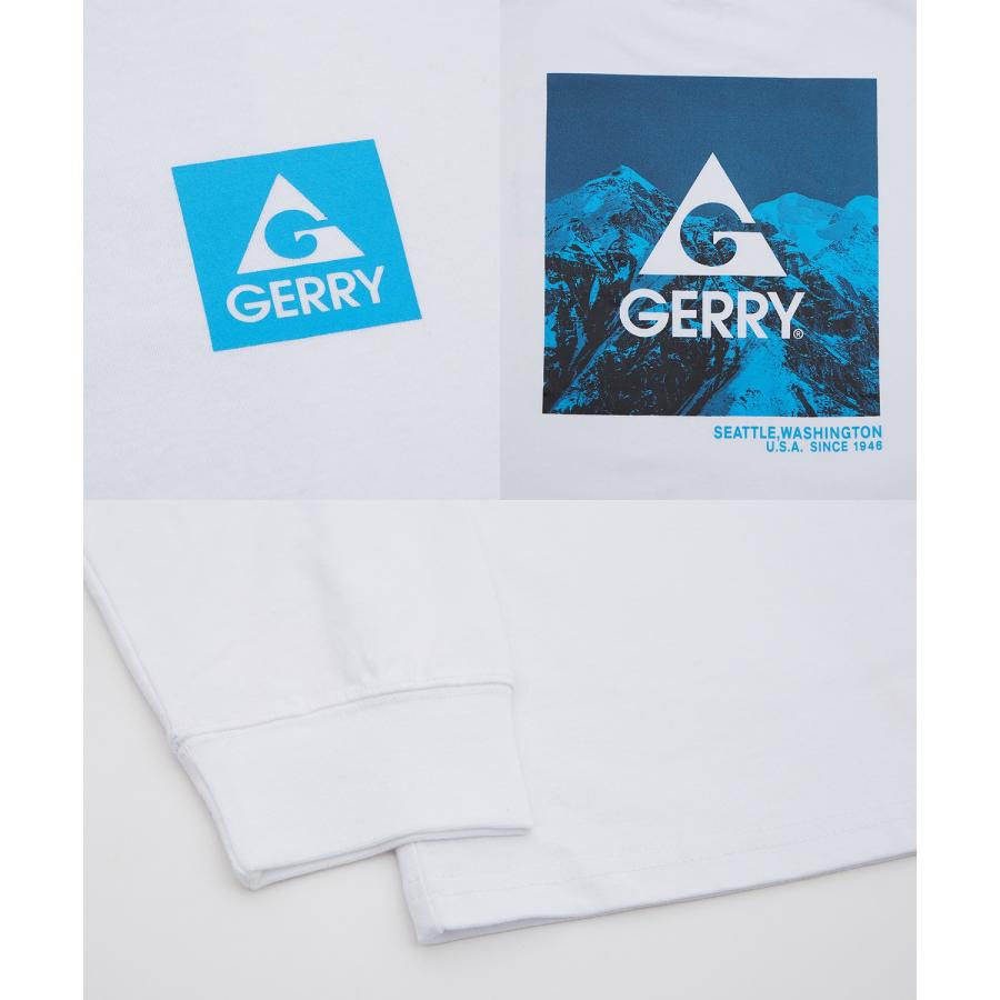 長袖Tシャツ メンズ GERRY ジェリー 別注プリント ロンT カットソー バックプリント スクエアロゴ アウトドア ストリート アメカジ 古着MIX ホワイト ブラック | GERRY | 23
